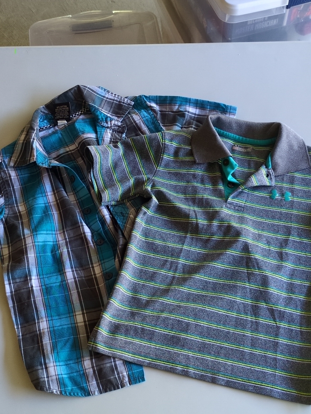 Lot Of 2 Short Sleeve Kids Dress Shirts
